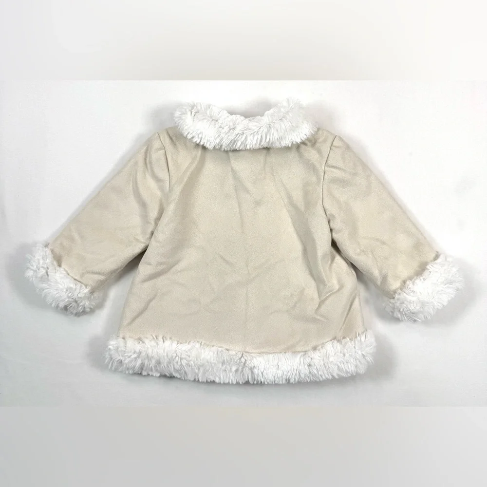 GYMBOREE Baby Girl Faux Suede Toggle Coat 6-12M Cozy‎ Winter Cottagecore Preppy